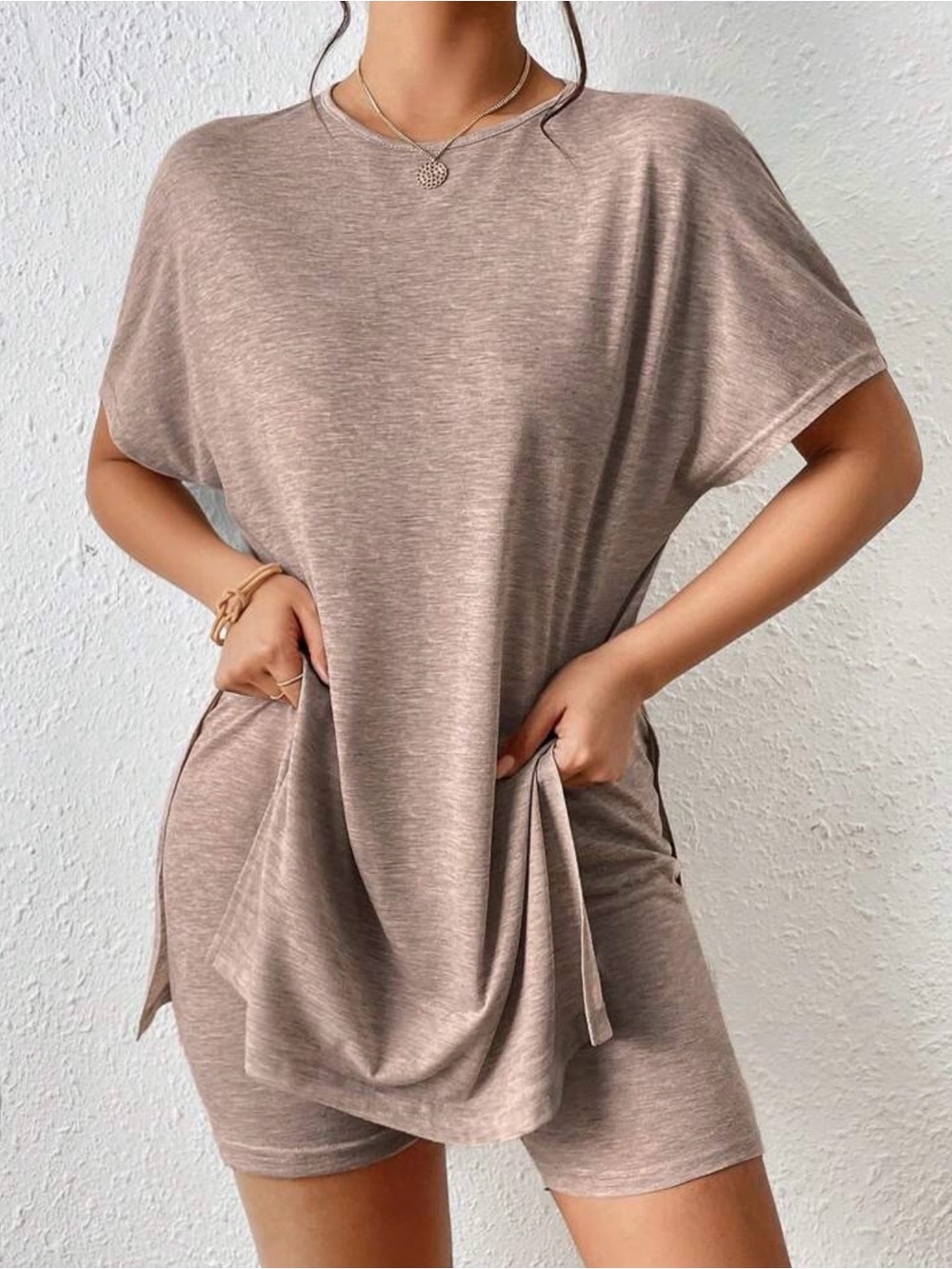 Taupe Short Sleeve Relaxed Tee